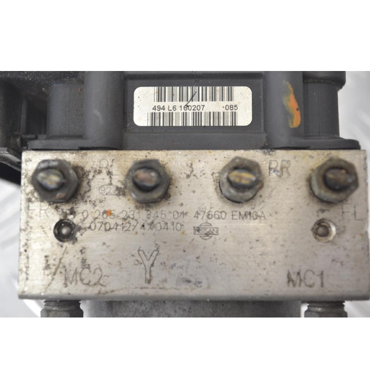 Μονάδα ABS Nissan Tiida 2007-2011 BOSCH 47660 EM10A 47660EM10A 0265231845 0265800580