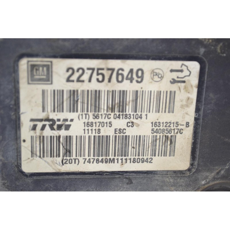 Μονάδα ABS Opel Insignia 2008-2017 TRW 22757649 16817015 16312215-B 54085617C