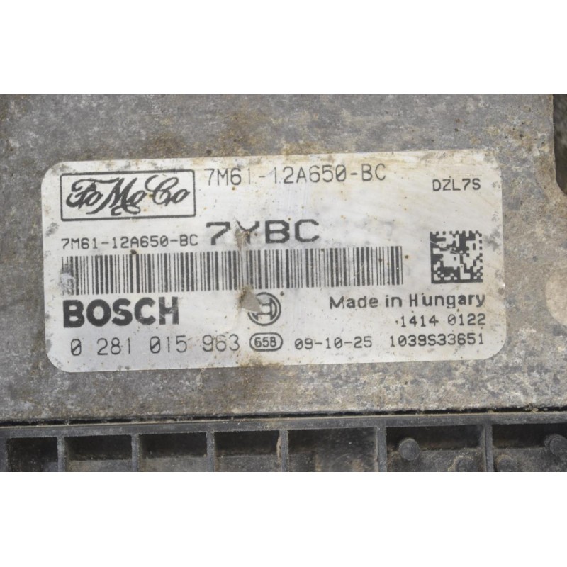 Εγκέφαλος Mazda 3 2009-2013 (Y6/1,6 Diesel) BOSCH 7M61-12A650-BC 7M6112A650BC 0281015963 1039S33651 7YBC