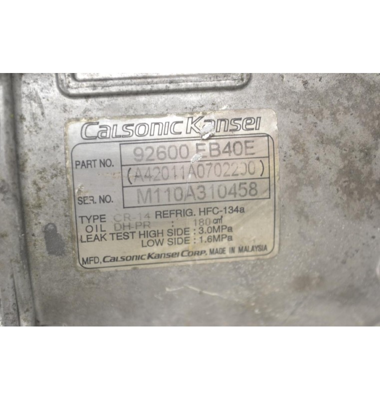 Κομπρεσέρ Aircondition - A/C Nissan Navara 2009-2025 CALSONIC 92600EB40E A42011Α0702200