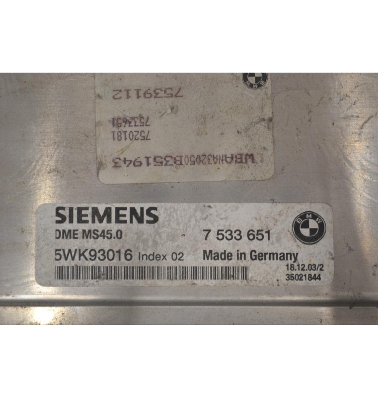 Εγκέφαλος Bmw Z4 2002-2005 SIEMENS 7533651 5WK93016 DMEMS450