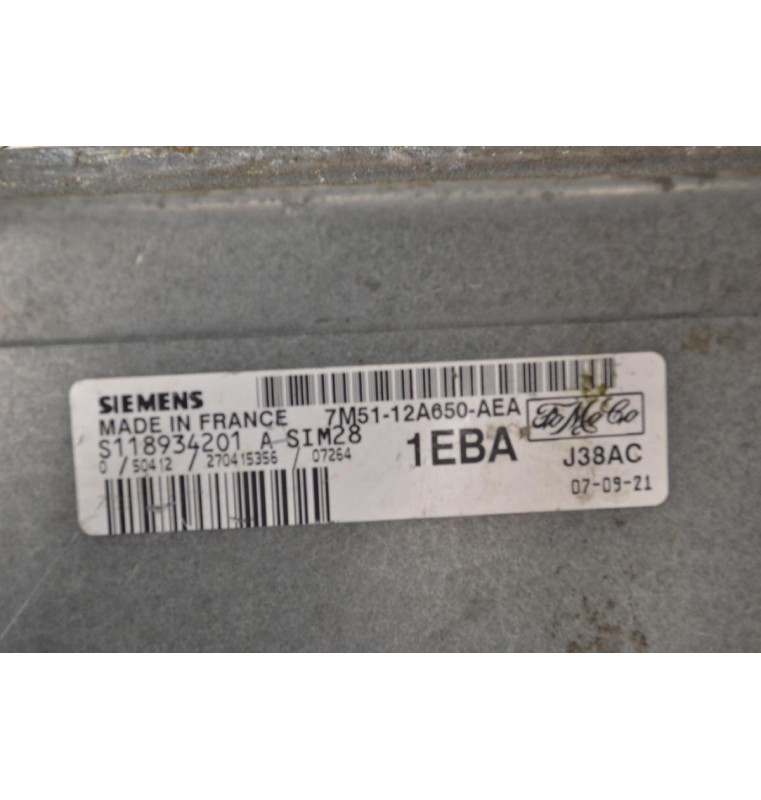 Εγκέφαλος Ford Focus 2004-2013 SIEMENS S118934201A 7M5112A650AEA 1EBA J38AC