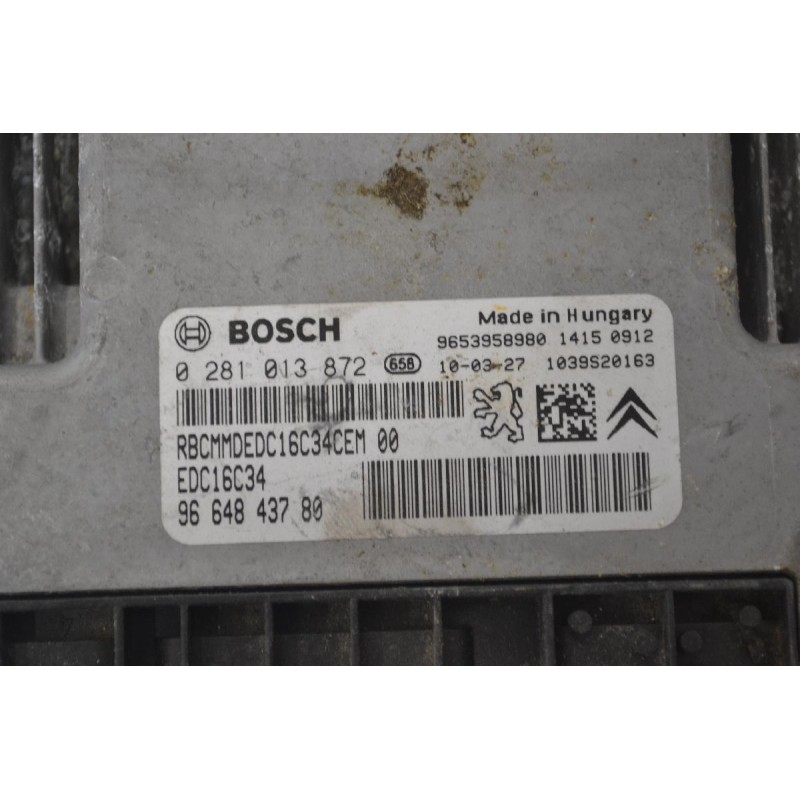 Εγκέφαλος Citroen Berlingo - Pegeuot Partner 1.6 HDI 9H03 2015-2018 0281013872 9664843780 1039S20163 9653958980