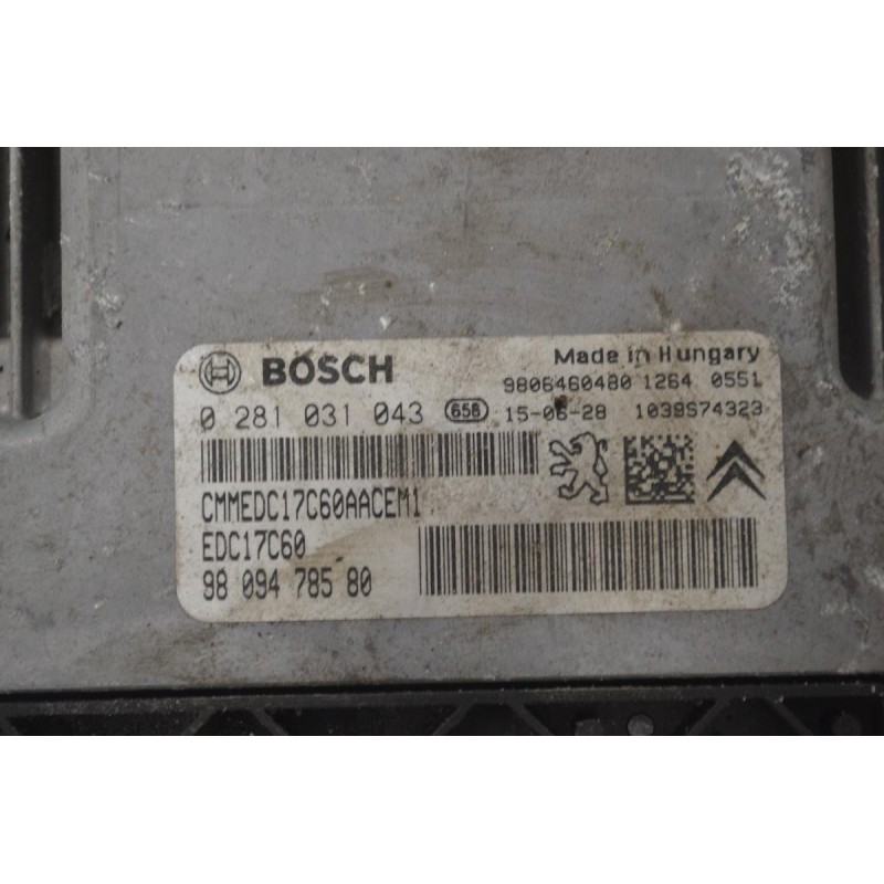 Εγκέφαλος Peugeot 2008 2015-2019 BOSCH 0281031043 9809478580 9806460480 1039S74323