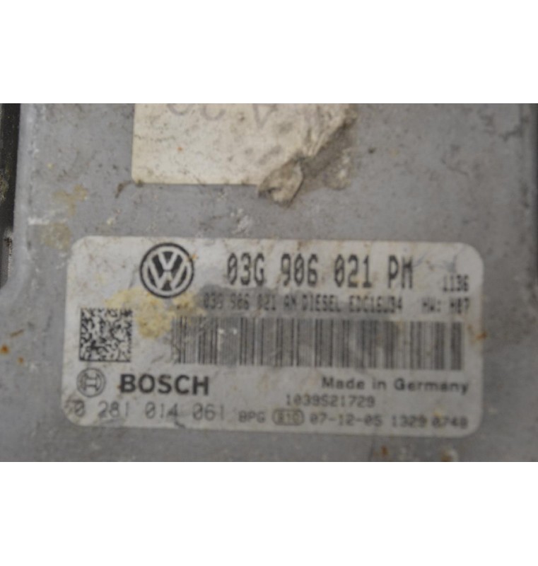 Εγκέφαλος Volkswagen Jetta / Golf 1.9 TDI 2002-2012 03G906021PM 0281014061 03G906021AN 1039S21729 (Seat Audi Skoda)