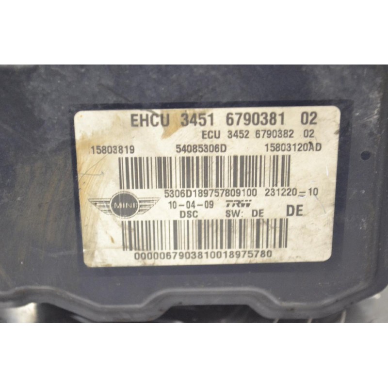 Μονάδα ABS Mini Cooper S 2004-2008 EHCU34516790381 15803819 54085306D