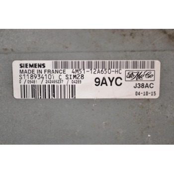 Εγκέφαλος Ford C-Max 2003-2010 SIEMENS 4M51-12A650-HC 4M5112A650HC 9AYC S118934101 SIM28