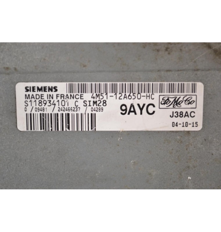 Εγκέφαλος Ford C-Max 2003-2010 SIEMENS 4M51-12A650-HC 4M5112A650HC 9AYC S118934101 SIM28