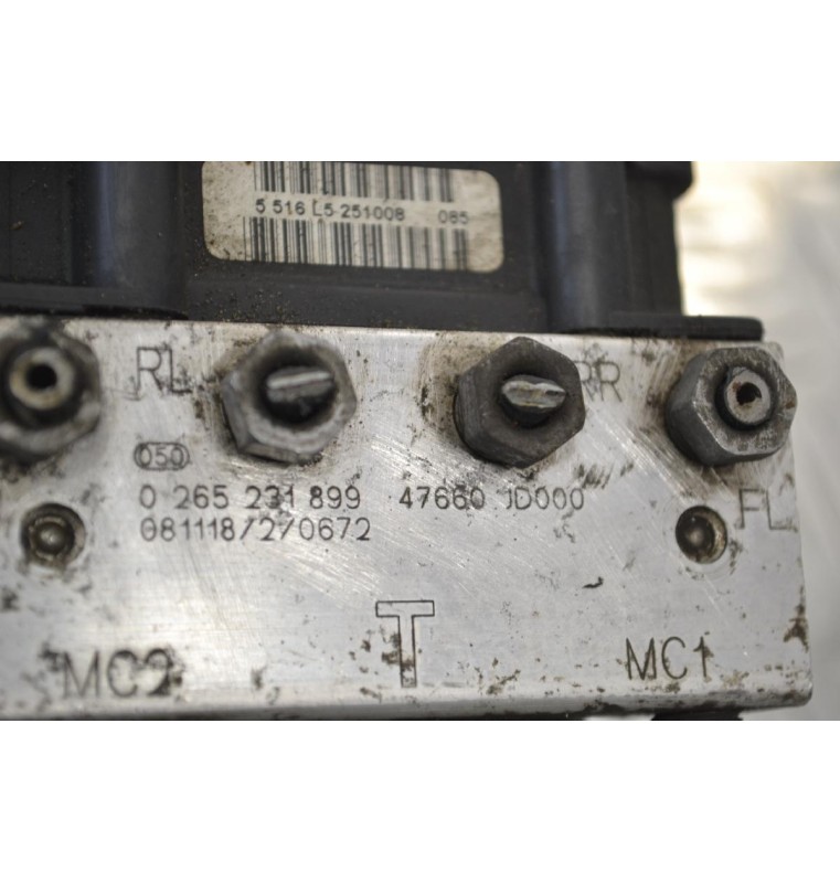 Μονάδα ABS Nissan Qashqai 2007-2013 BOSCH 47660-JD000 47660JD000 0265231899 0265800609