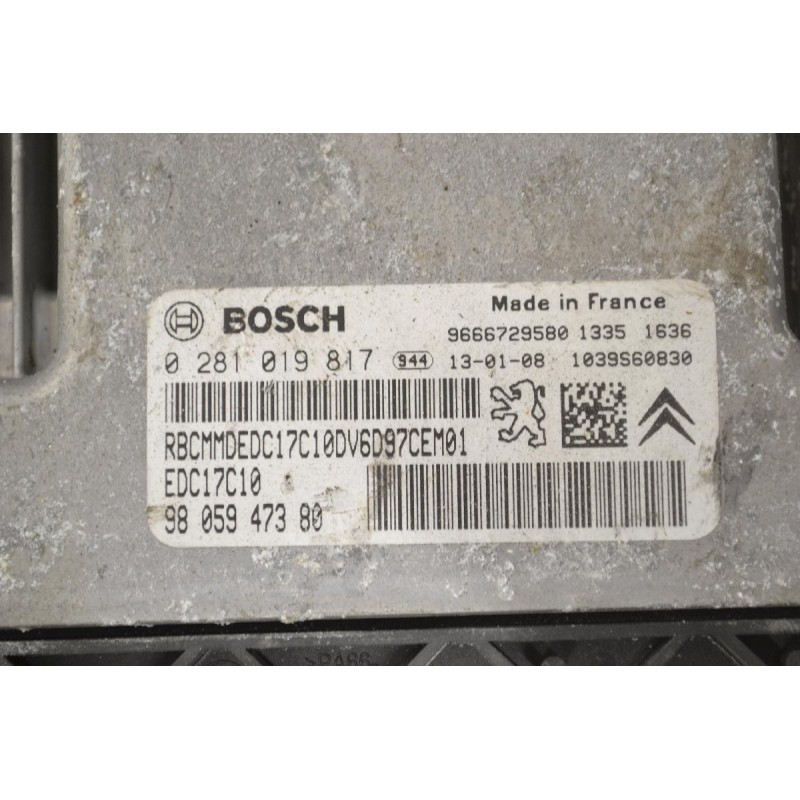 Εγκέφαλος Peugeot 208 2012-2019 0281019817 9805947380 9666729580 1039S60830