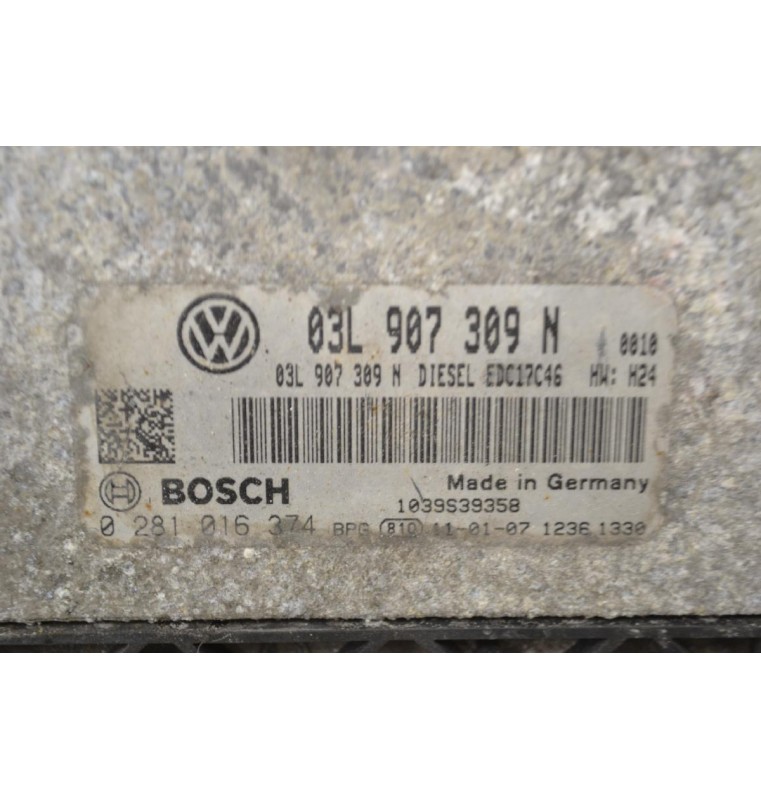 Εγκέφαλος Volkswagen Passat 2010-2016 BOSCH 03L907309N EDC17C46 0281016374 1039S19158