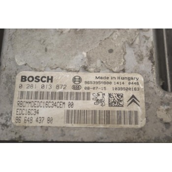 Εγκέφαλος Citroen Berlingo - Pegeuot Partner 1.6 HDI 9H03 2015-2018 0281013872 9664843780 1039S20163 9653958980