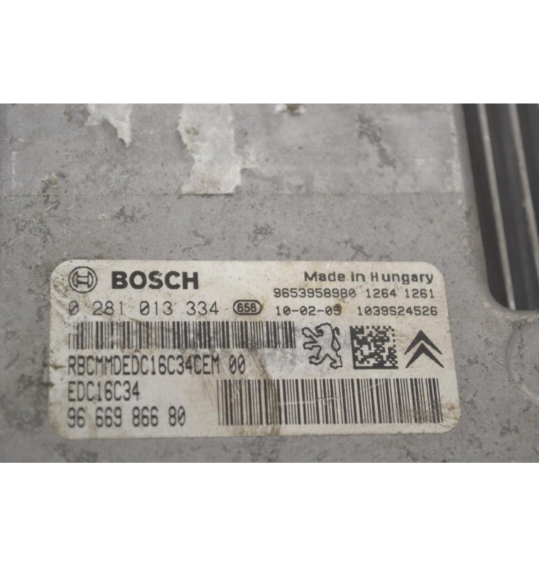 Εγκέφαλος Peugeot 3008 / 5008 HDI 2005-2020 BOSCH 9653958980 0281013334 9666986680 1039S24526 EDC16C34 (Citroen C4 / Berlingo)
