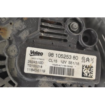 Δυναμό Peugeot 208 2015-2019 VALEO 9810525380 2624310D TG15S218