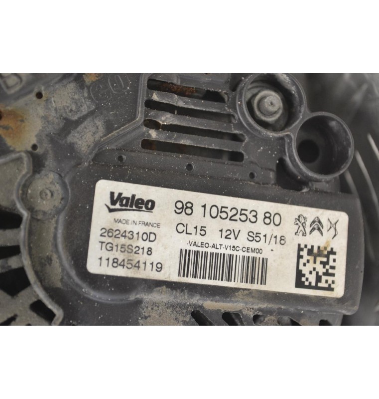 Δυναμό Peugeot 208 2015-2019 VALEO 9810525380 2624310D TG15S218