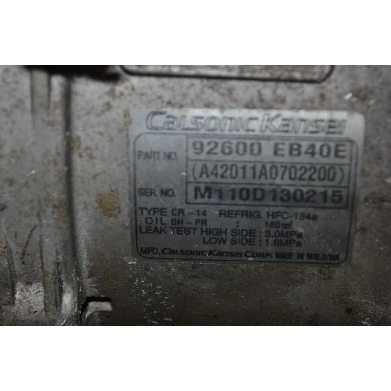 Κομπρεσέρ Aircondition - A/C Κλιματισμός Nissan Navara 2009-2025 CALSONIC 92600EB40E A42011Α0702200