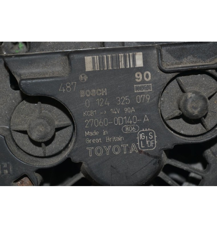 Δυναμό Toyota Avensis / Corolla 1.6 1.4 3ZZ 4ZZ 2001-2007 BOSCH 27060-0D140-A 0124325079 90A