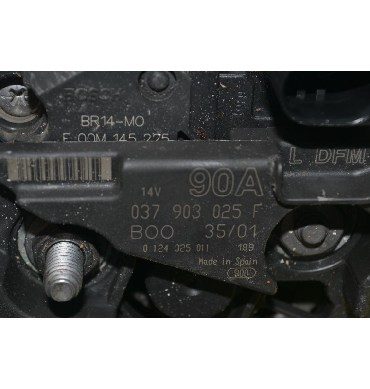 Δυναμό Volkswagen Golf / Bora / Beetle 1.4 1.6 90A 14V 1998-2005 (Γνήσιο) 037903025F 0124325011 (Skoda Fabia Octavia / Seat Ibiza Leon Toledo / Audi A2)