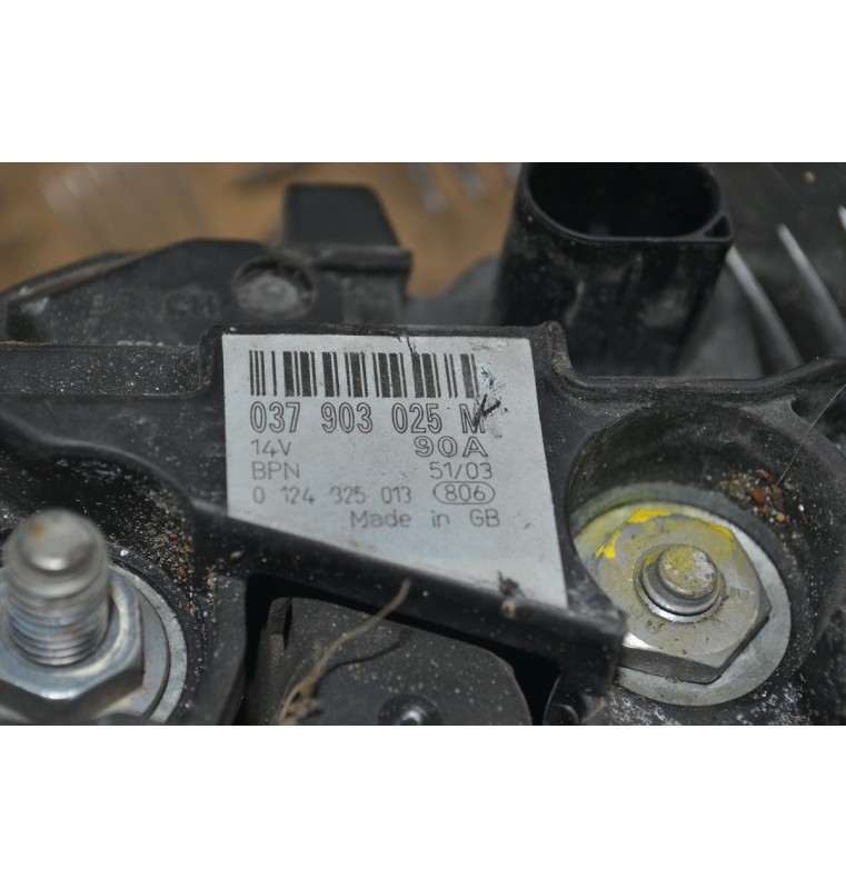 Δυναμό Volkswagen Golf / Caddy / Polo / Jetta / Fox 1.0 1.2 1.4 90A 14V 1998-2005 (Γνήσιο) 037903025M 0124325013 (Skoda Fabia / Seat Ibiza Cordoba Alhambra )