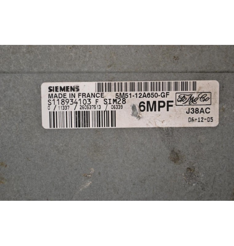 Εγκέφαλος Ford Focus 2003-2012 SIEMENS S118934103 F SIM28 5M51-12A650-GF
