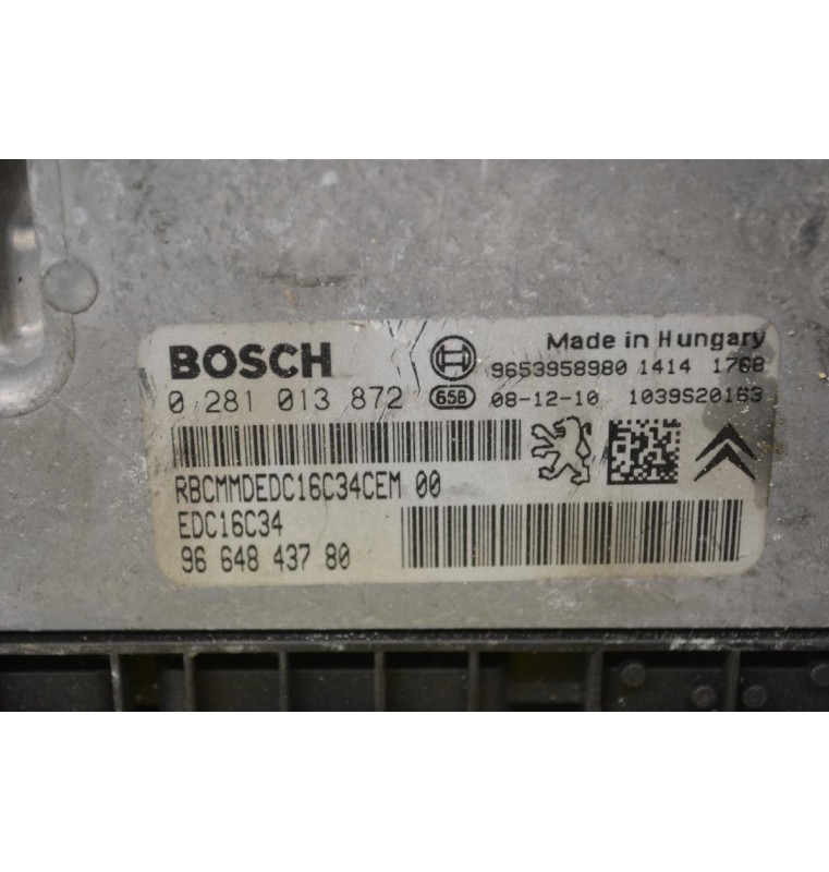 Εγκέφαλος Citroen Berlingo - Pegeuot Partner 1.6 HDI 9H03 2015-2018 0281013872 9664843780 1039S20163 9653958980