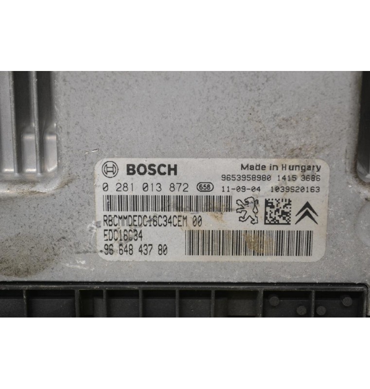 Εγκέφαλος Citroen Berlingo - Pegeuot Partner 1.6 HDI 9H03 2015-2018 0281013872 9664843780 1039S20163 9653958980