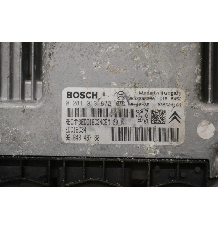 Εγκέφαλος Citroen Berlingo - Pegeuot Partner 1.6 HDI 9H03 2015-2018 0281013872 9664843780 1039S20163 9653958980