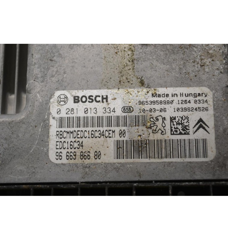 Εγκέφαλος Peugeot 3008 / 5008 HDI 2005-2020 BOSCH 9653958980 0281013334 9666986680 1039S24526 EDC16C34 (Citroen C4 / Berlingo)