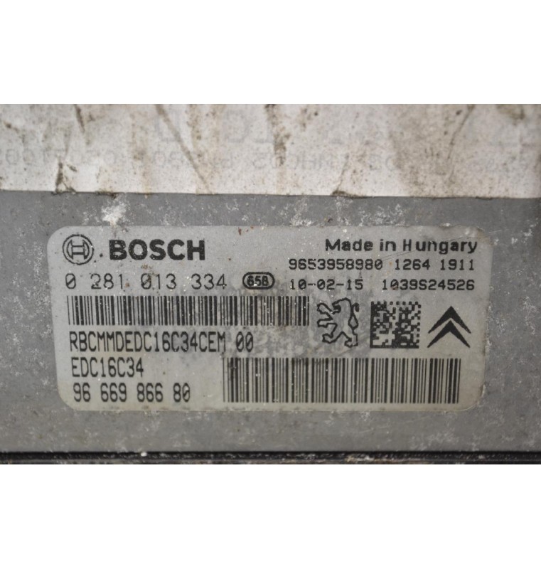 Εγκέφαλος Peugeot 3008 / 5008 HDI 2005-2020 BOSCH 9653958980 0281013334 9666986680 1039S24526 EDC16C34 (Citroen C4 / Berlingo)