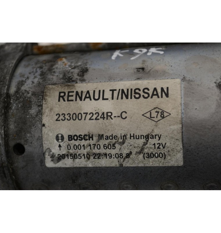 Μίζα Nissan Qashqai - Renault Clio K9K 2014-2017 BOSCH 233007224R (Dacia) (Γνήσιο)