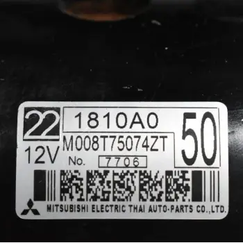 Μίζα Mitsubishi Pajero 2.8cc 4M40 1994-2004 MITSUBISHI 1810A050 M008T75074ZT (10 Δόντια)