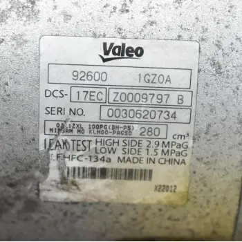 Κομπρεσέρ Aircondition - A/C Nissan Qashqai 2.0 MR20 2007-2012  Z0009797B 926001GZ0A