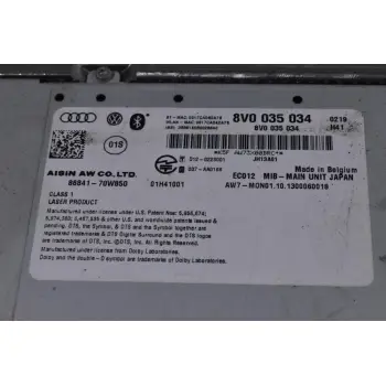 Κεντρική Μονάδα Συστήματος Πλοήγησης GPS Audi A3 2012-2020 8V0035034 (MMI / MIB) (Central Computer) (Γνήσιο)