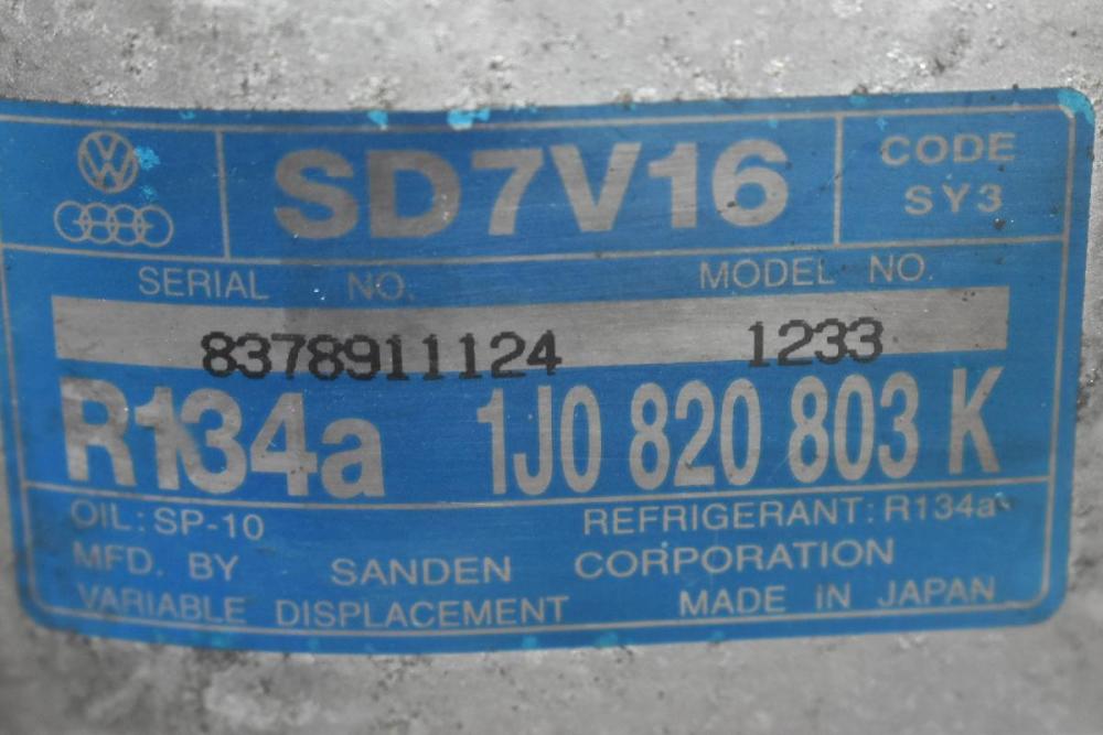 Κομπρεσερ Air Condition A/C Volkswagen Golf 4 - Audi A3 1.8T 20v AUM 2000-2008 1J0820803K 83789911124 ( Skoda Octavia - Audi TT - Seat Ibiza / Leon )