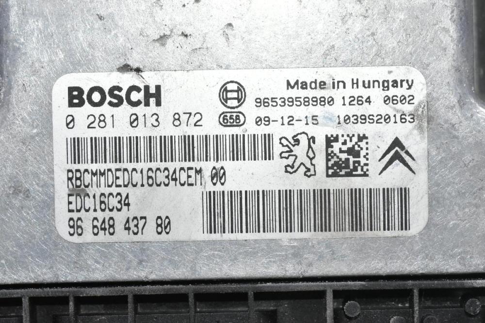 Εγκέφαλος Citroen Berlingo - Pegeuot Partner 1.6 HDI 9H03 2015-2018 0281013872 9664843780 1039S20163 9653958980