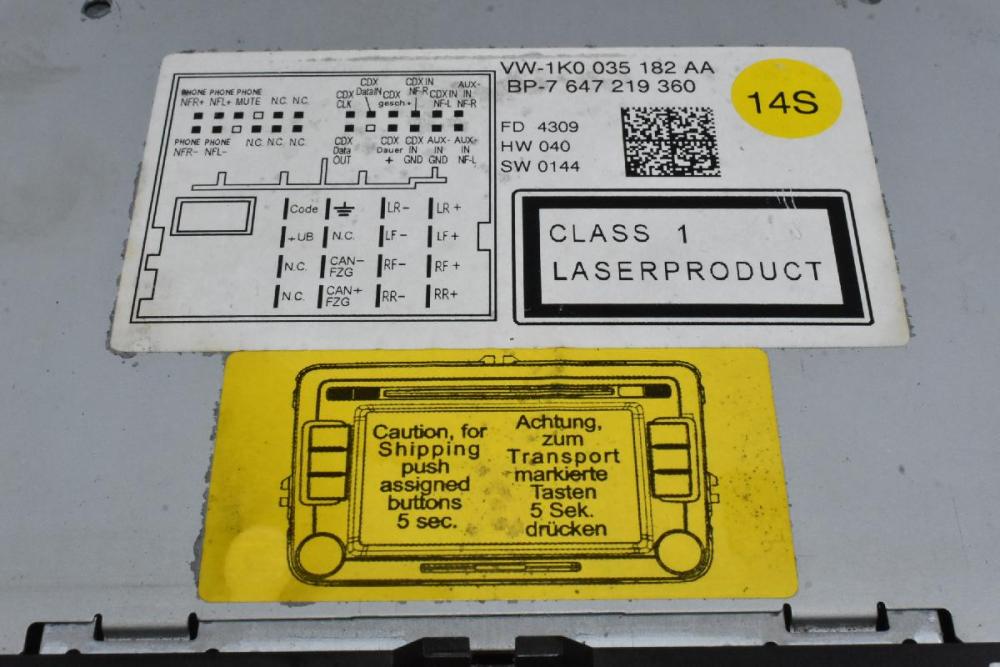 Οθόνη Volkswagen Golf 6 / Tiguan / Touran 2008-2013 1K0035182AA (Γνήσια)
