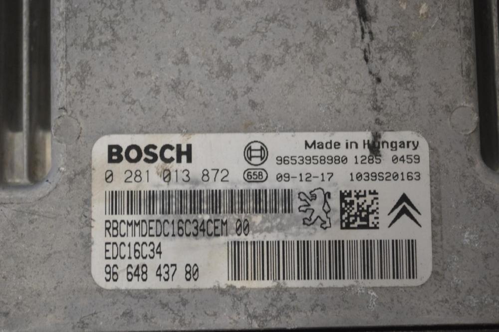Εγκέφαλος Citroen Berlingo - Pegeuot Partner 1.6 HDI 9H03 2015-2018 0281013872 9664843780 1039S20163 9653958980